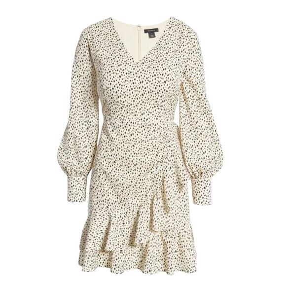 Halogen Black Speckles Ruffle Mini Dress size Medium - Picture 8 of 8